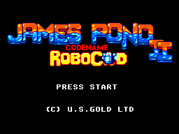 James Pond 2 Codename Robocod title screen for Sega Master System